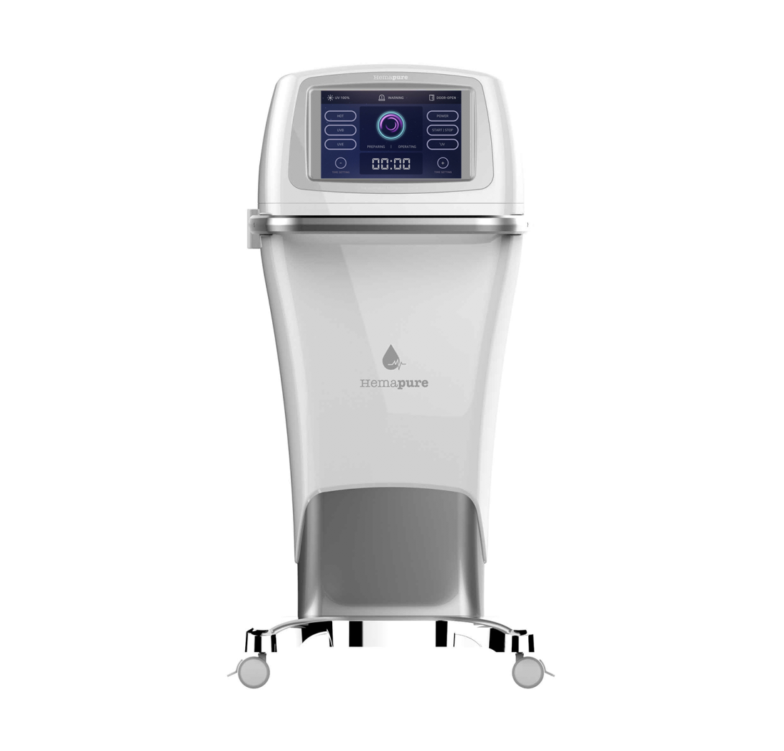 Hemapure 체외광면역치료기 UI